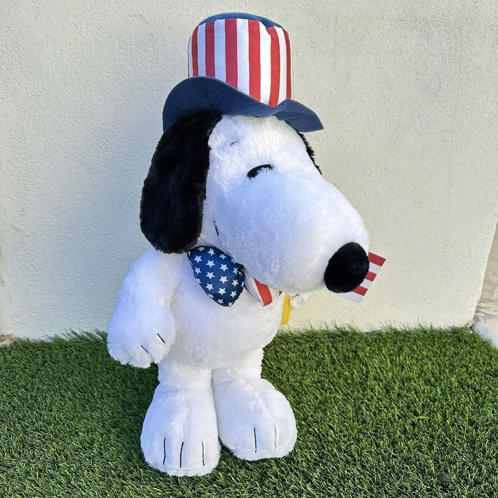 SNOOPY 4th of July PORCH DOOR GREETER PATRIOTIC USA PEANUTS PLUSH 22" Decoration - Picture 14 of 14